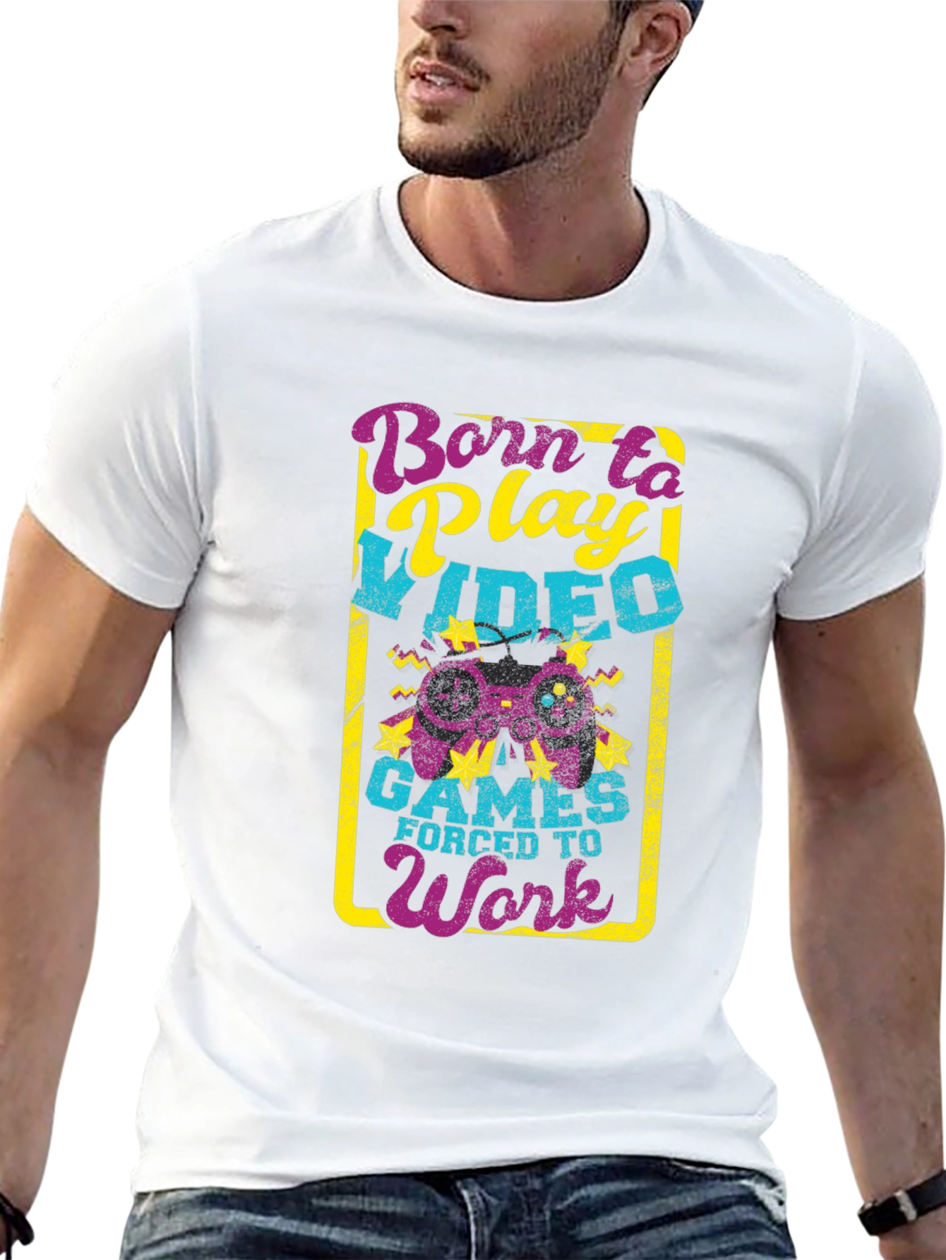 Born to Play Video Games Black T-Shirt