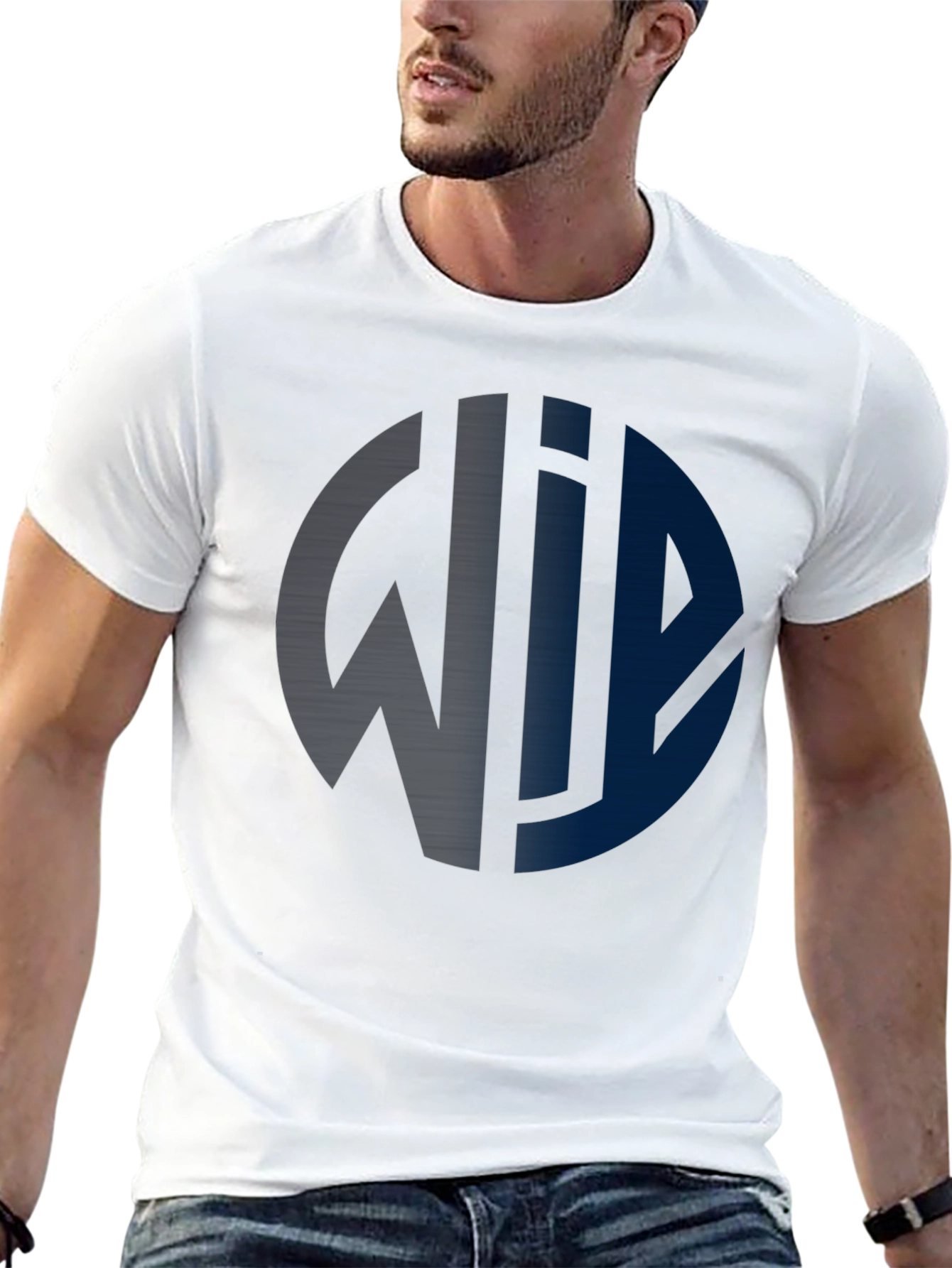 Modern Graphic Print Tee - Black