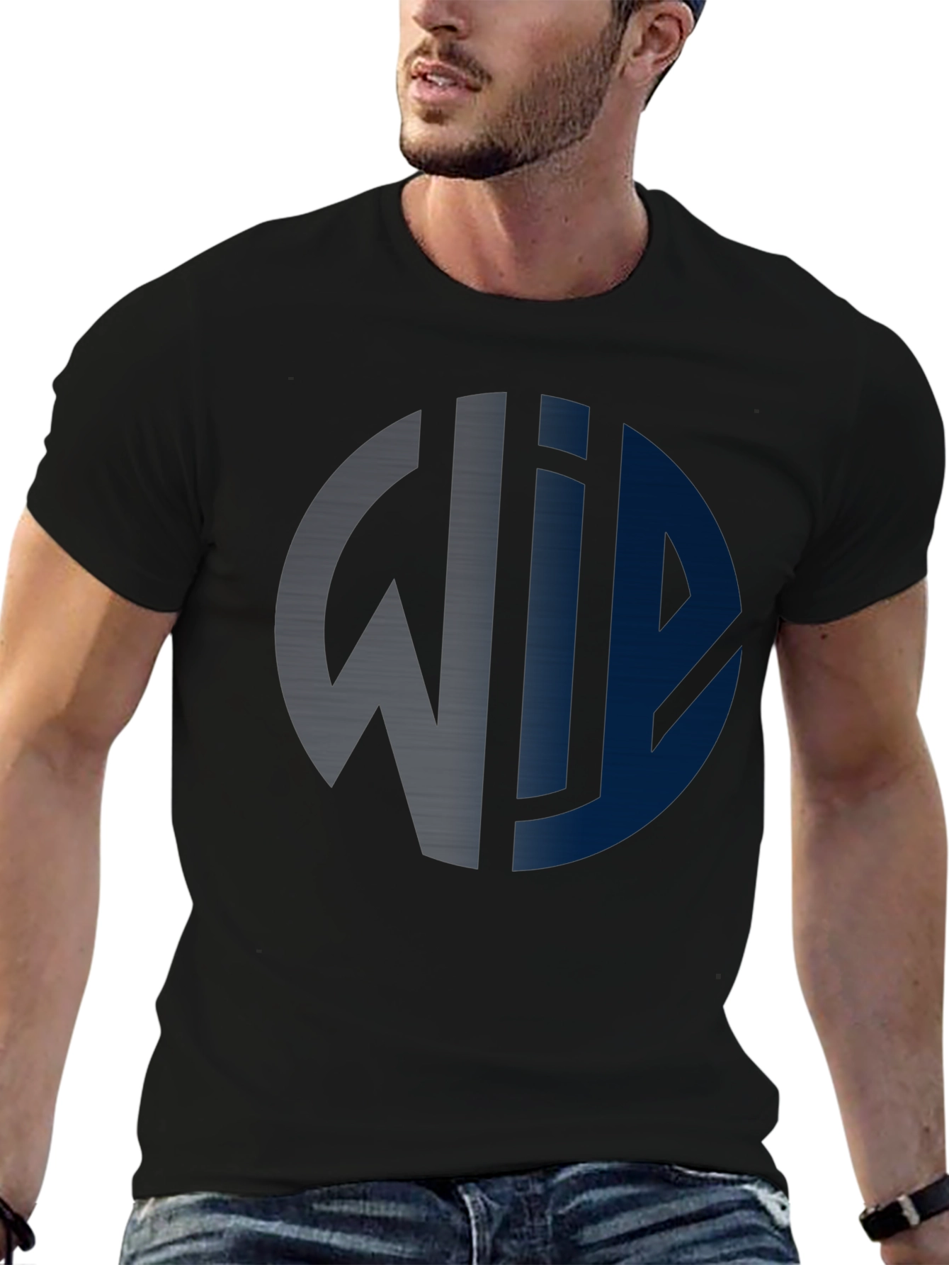 Modern Graphic Print Tee - Black