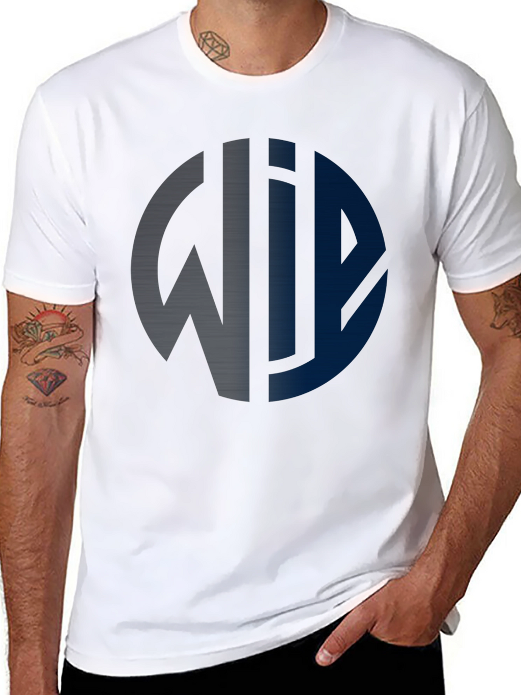 Modern Graphic Print Tee - Black