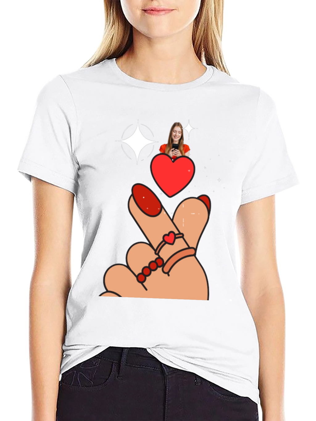 Heart Sign Graphic Tee - Stylish Black T-Shirt