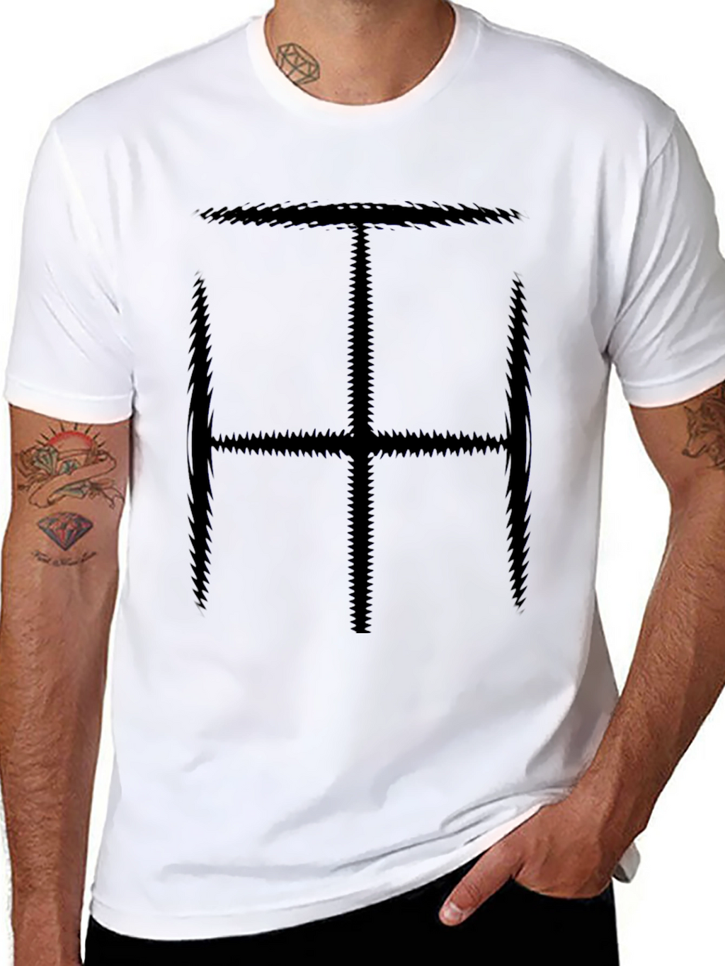 Abstract Symbol Tee - Mens Black Graphic T-Shirt