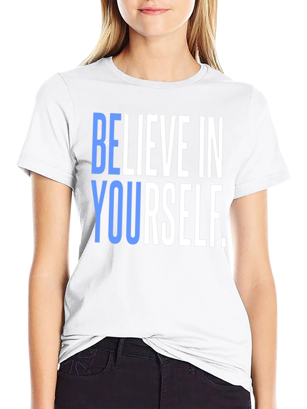 Believe In Yourself Graphic Tee - Black Cotton T-Shirt