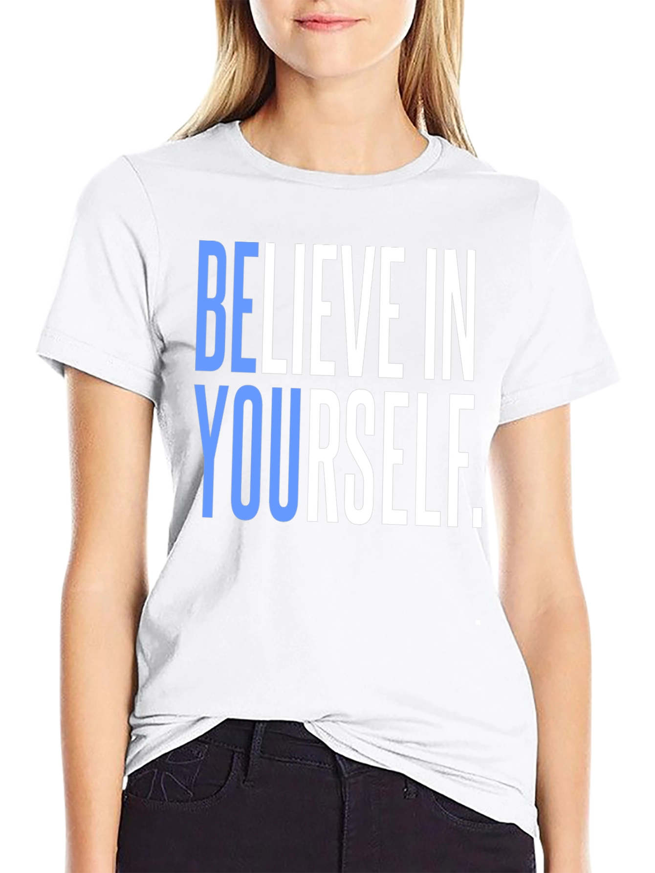 Believe In Yourself Graphic Tee - Black Cotton T-Shirt