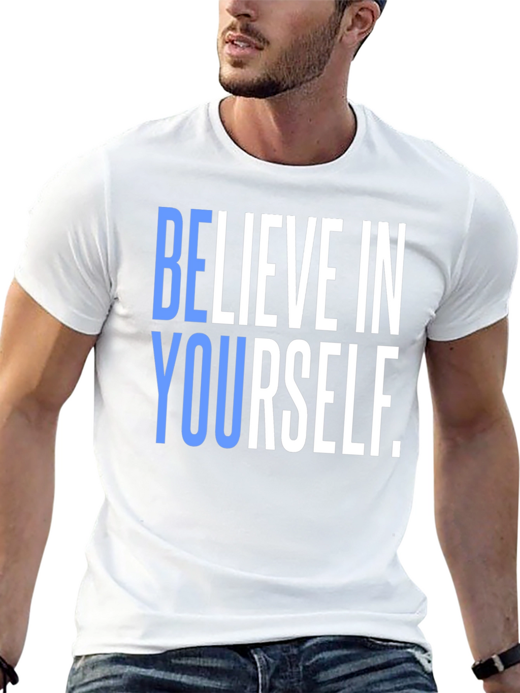 Believe In Yourself Graphic Tee - Black Cotton T-Shirt