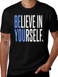 Believe In Yourself Graphic Tee - Black Cotton T-Shirt