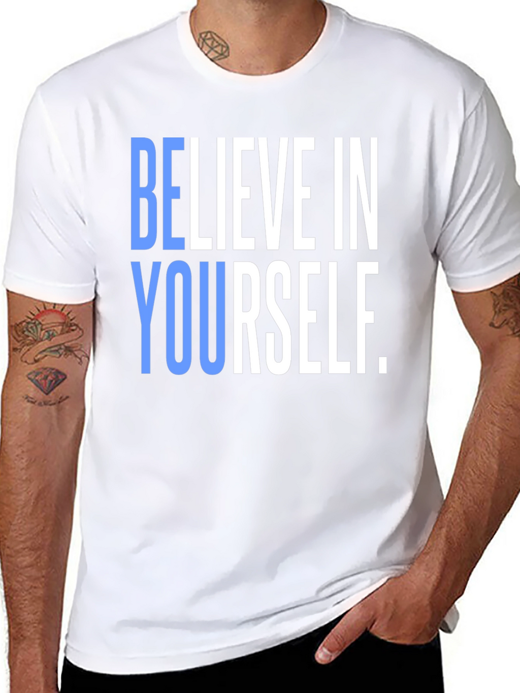 Believe In Yourself Graphic Tee - Black Cotton T-Shirt