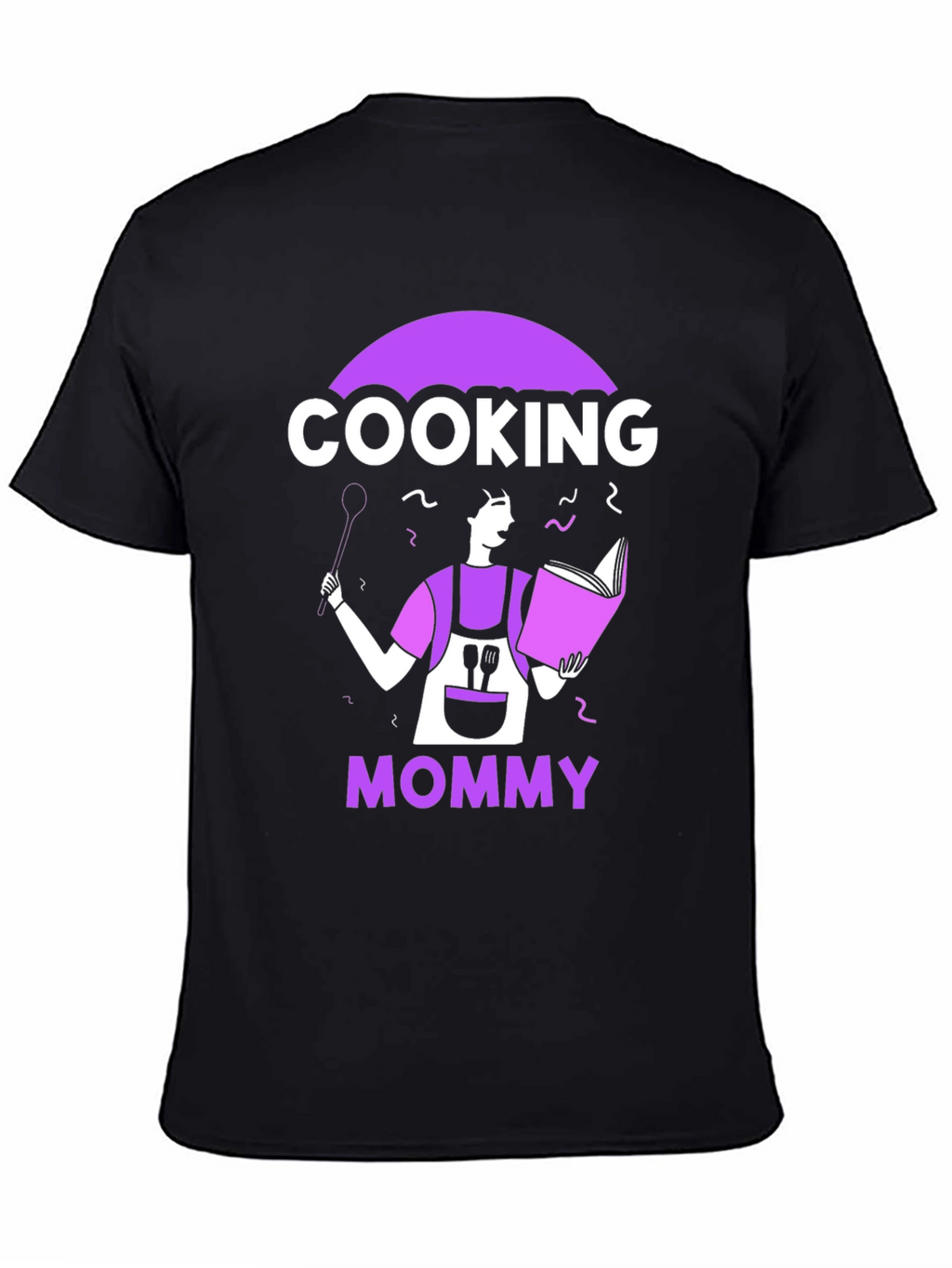 Cooking Mommy Graphic T-Shirt - Black Casual Tee