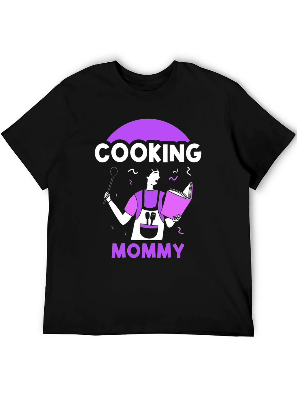 Cooking Mommy Graphic T-Shirt - Black Casual Tee