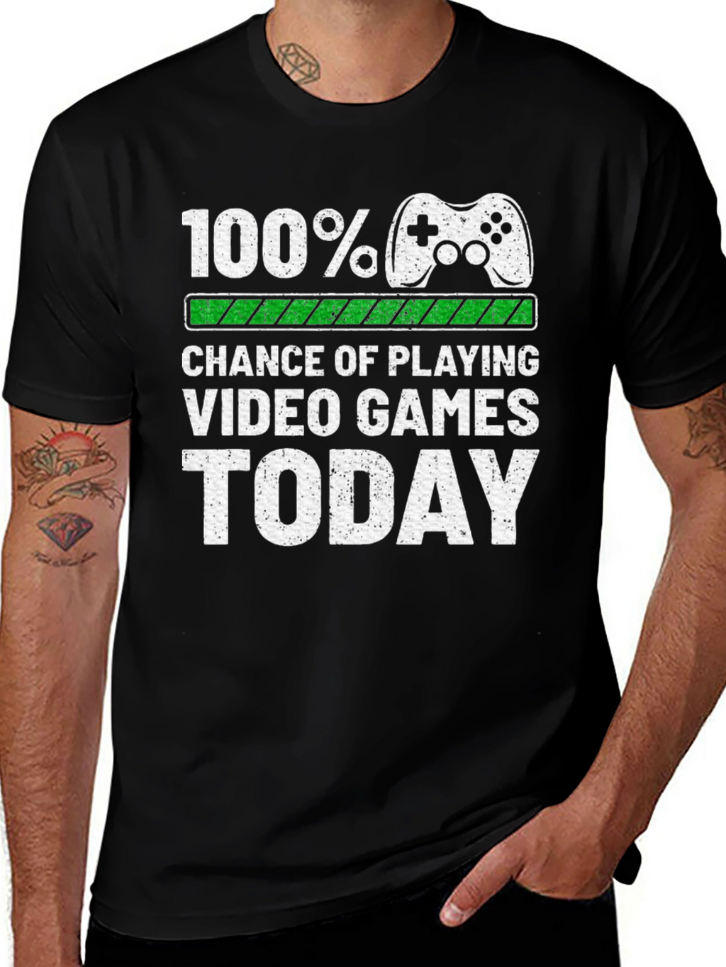 Gamer T-Shirt: 100% Chance of Playing Video Games Today