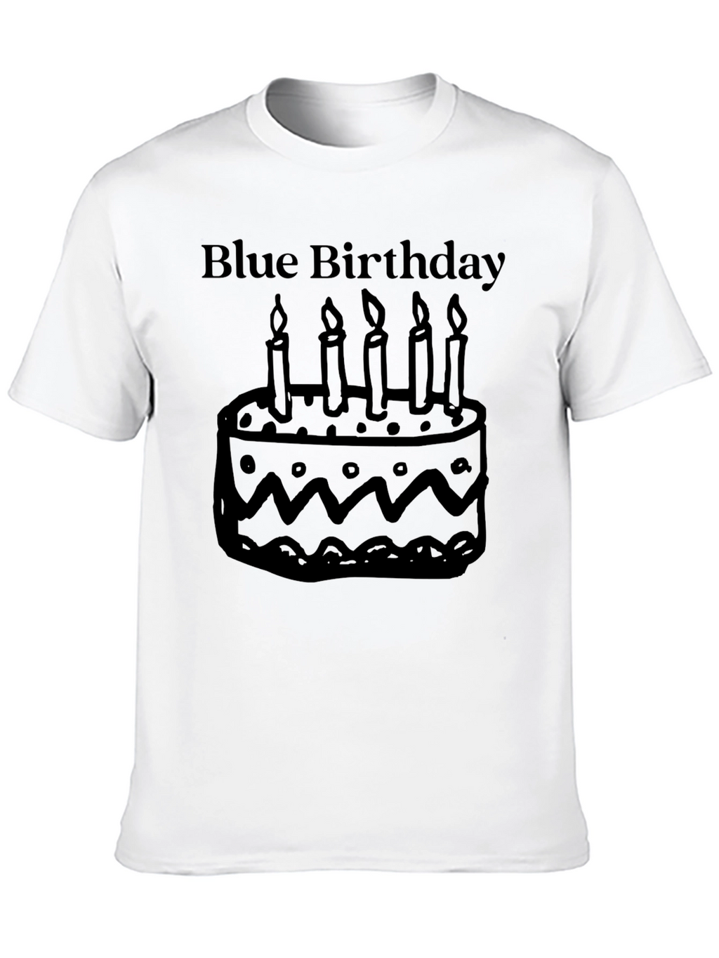 Blue Birthday Cake Graphic T-Shirt