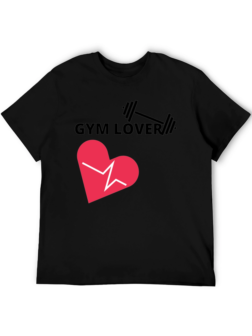 Gym Lover Graphic T-Shirt - Heartbeat Design