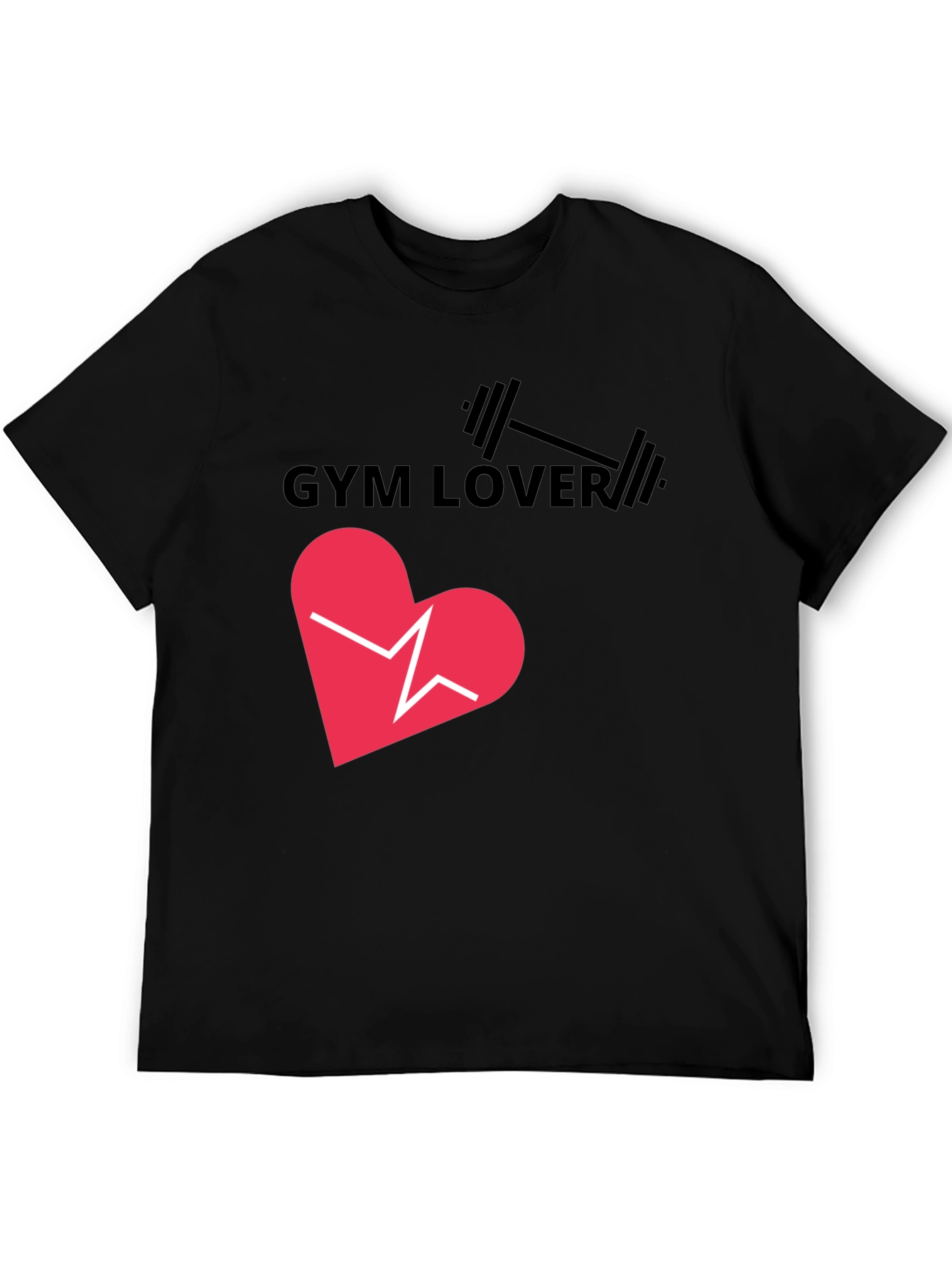 Gym Lover Graphic T-Shirt - Heartbeat Design