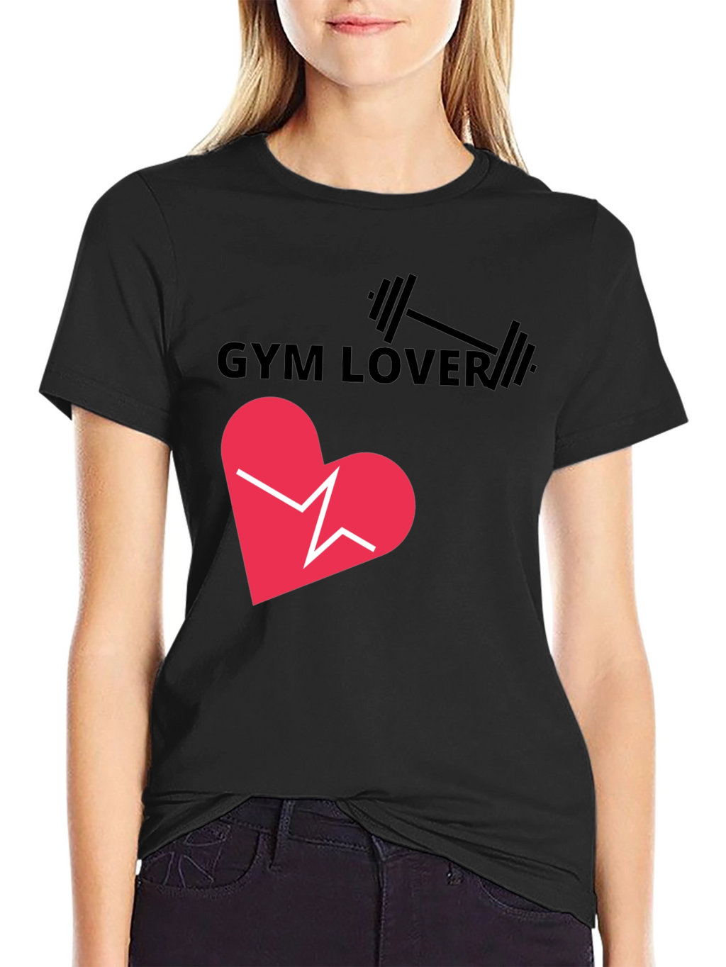 Gym Lover Graphic T-Shirt - Heartbeat Design
