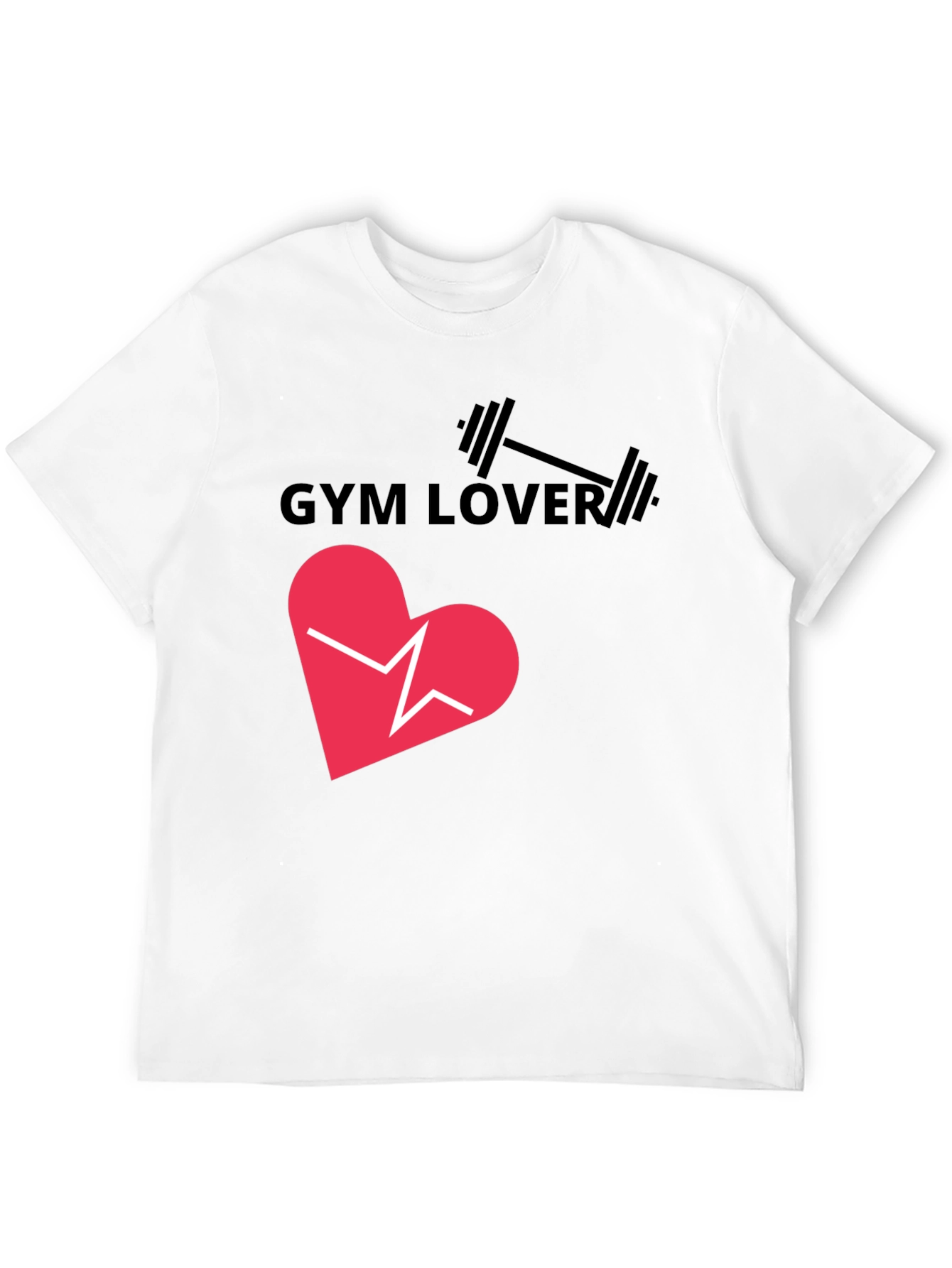 Gym Lover Graphic T-Shirt - Heartbeat Design