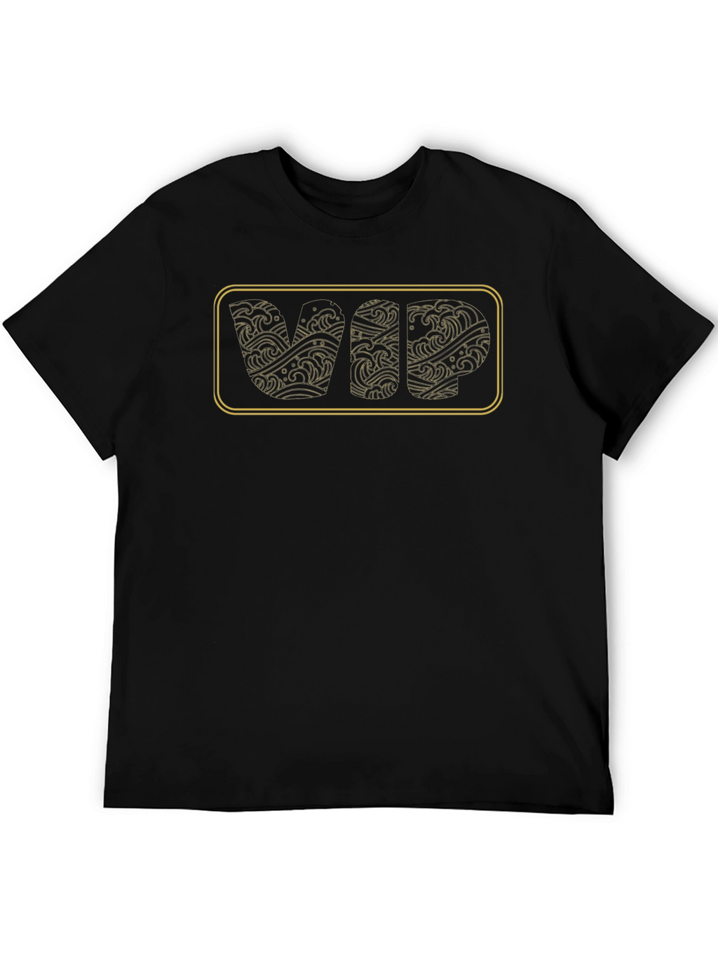 VIP Wave Design Black T-Shirt