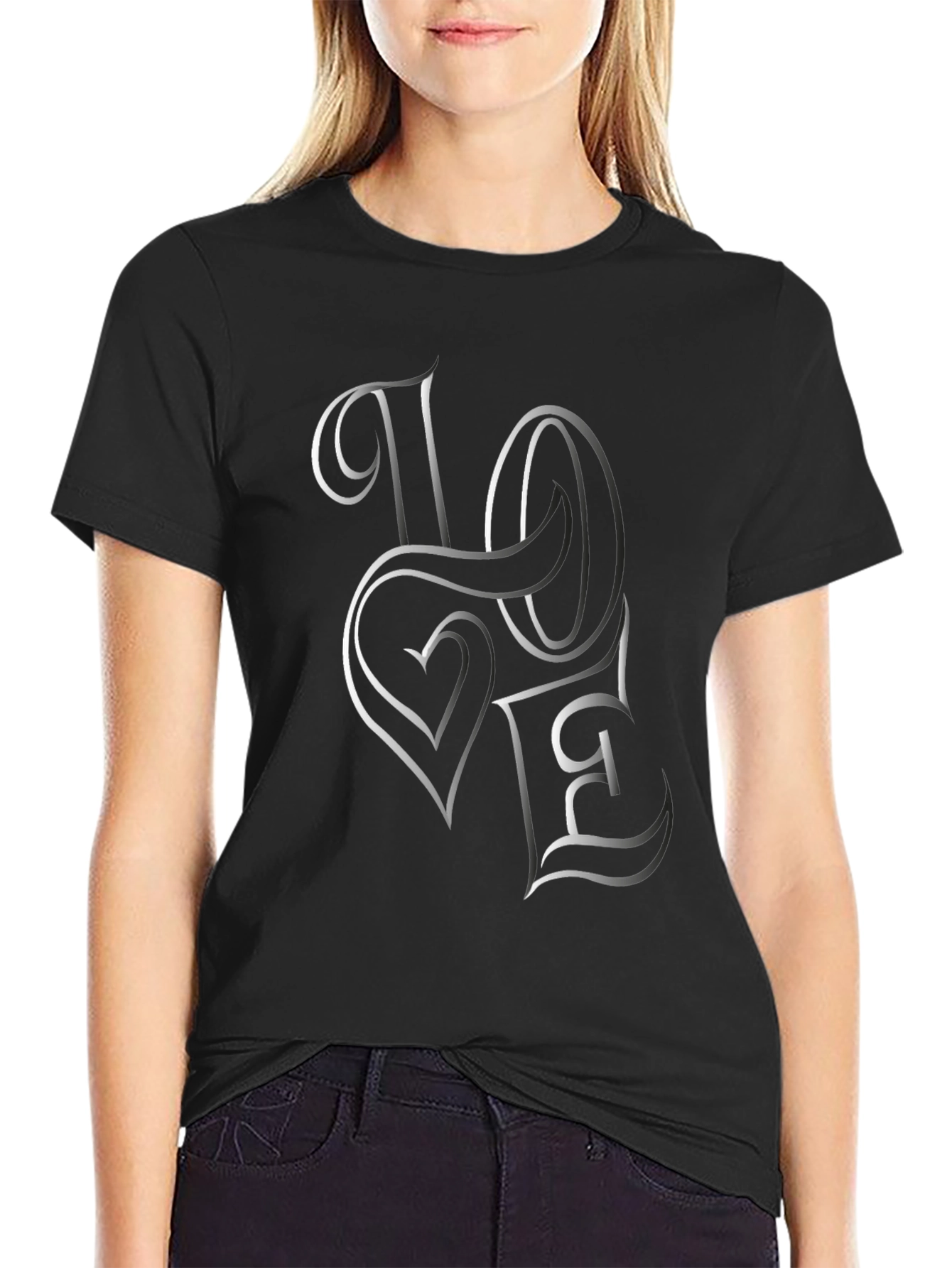 Love Graphic Tee - Stylish Black Cotton T-Shirt