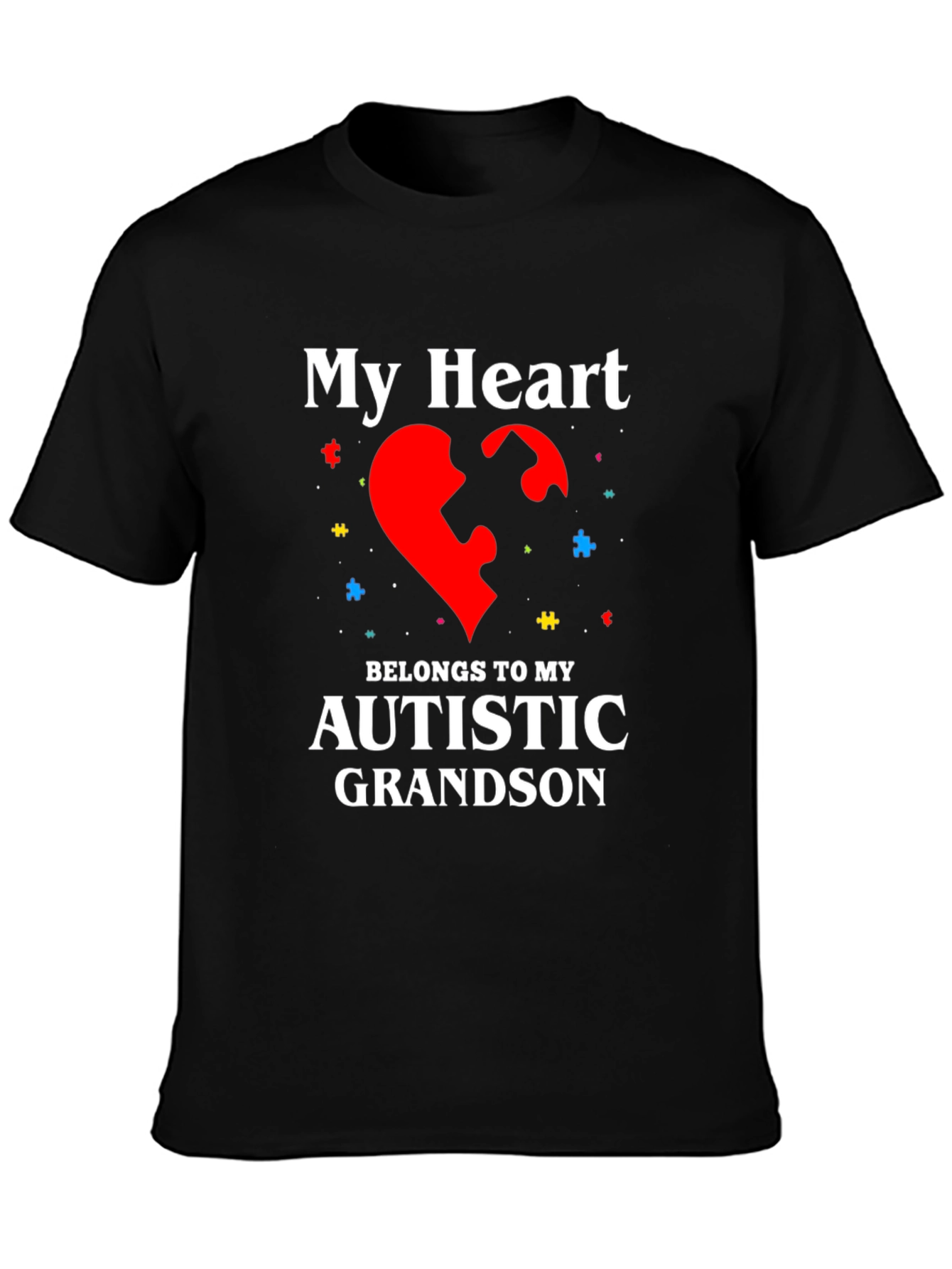 Autism Awareness Heart Grandson T-Shirt