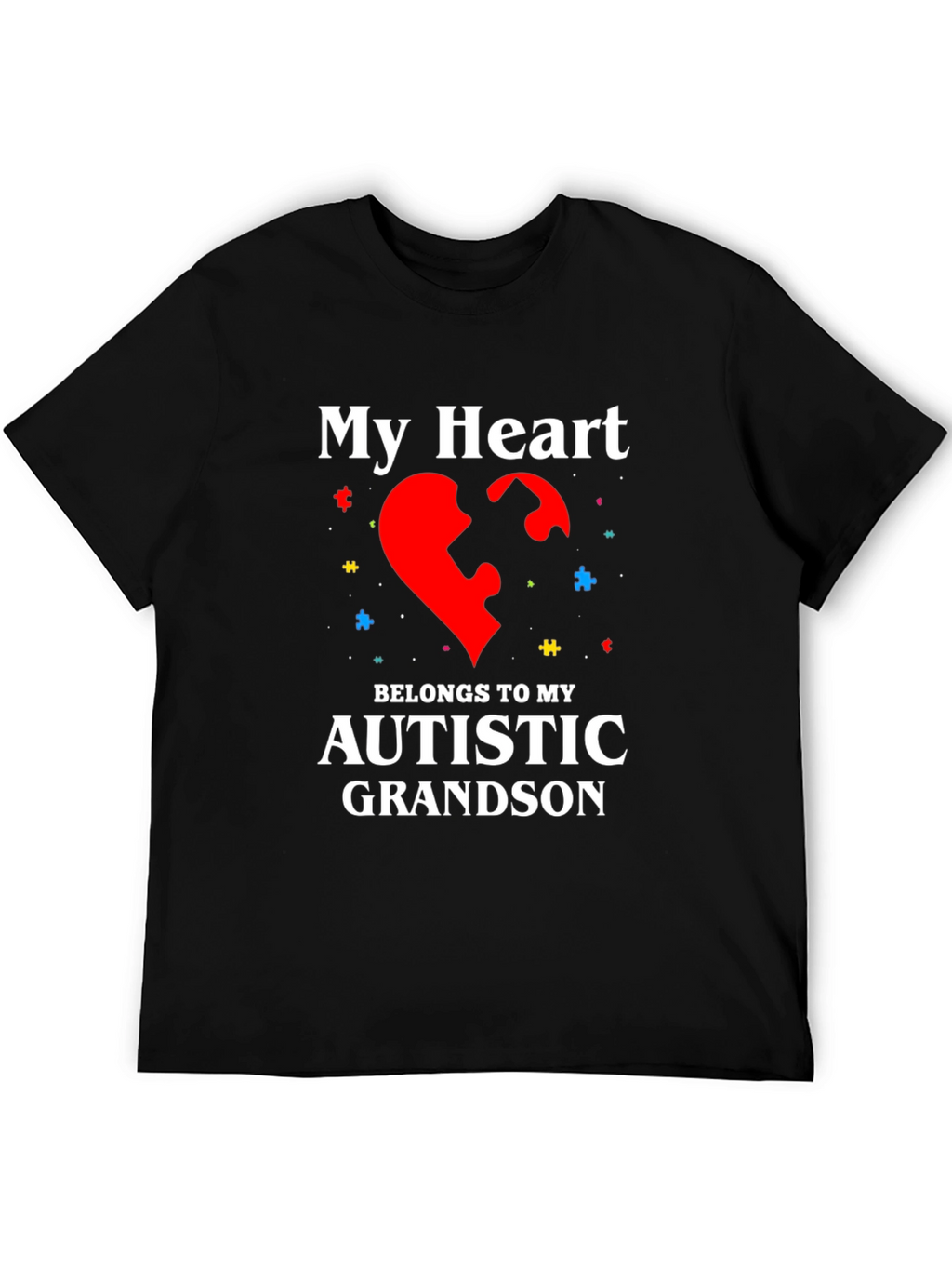 Autism Awareness Heart Grandson T-Shirt