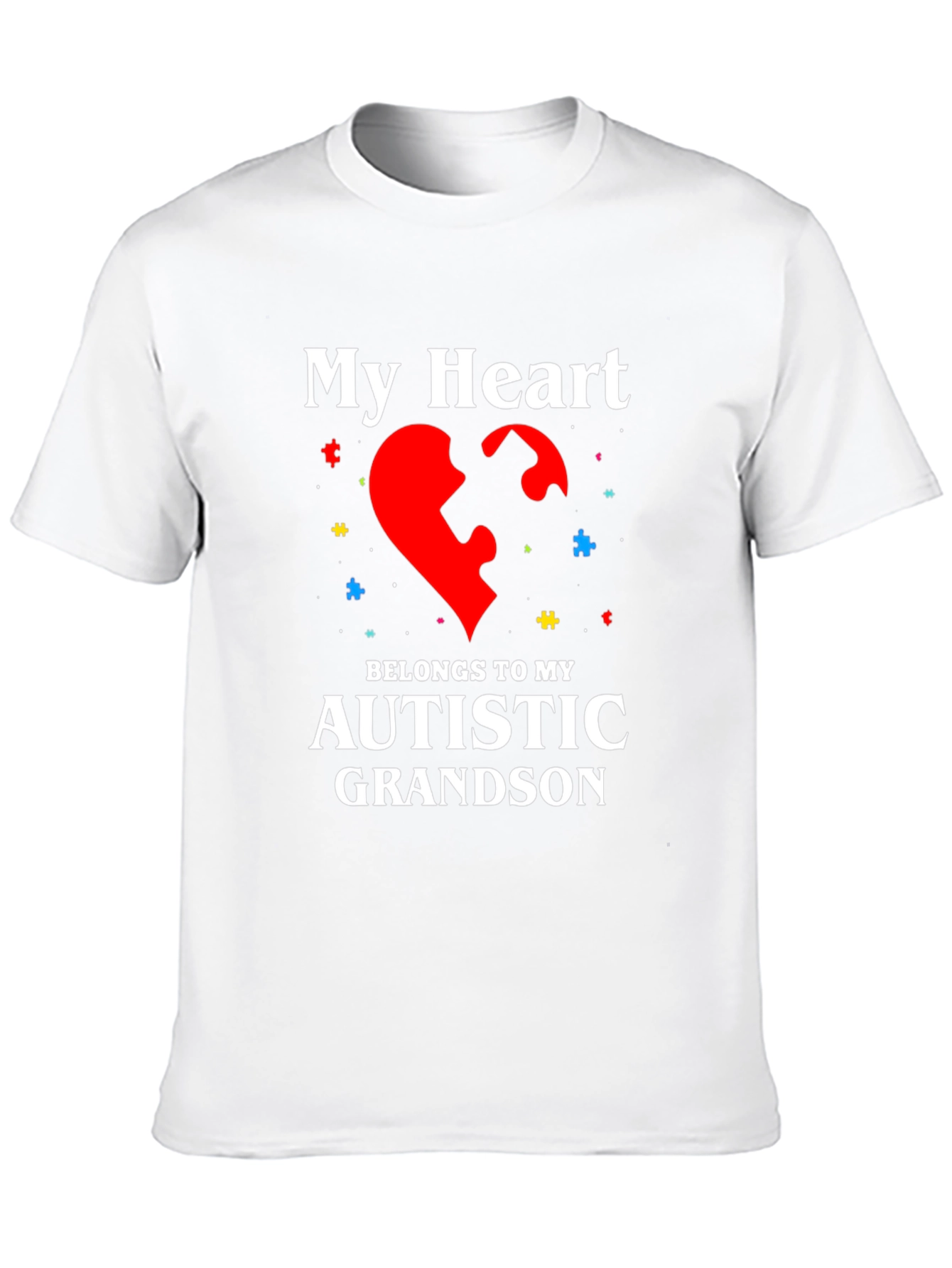 Autism Awareness Heart Grandson T-Shirt