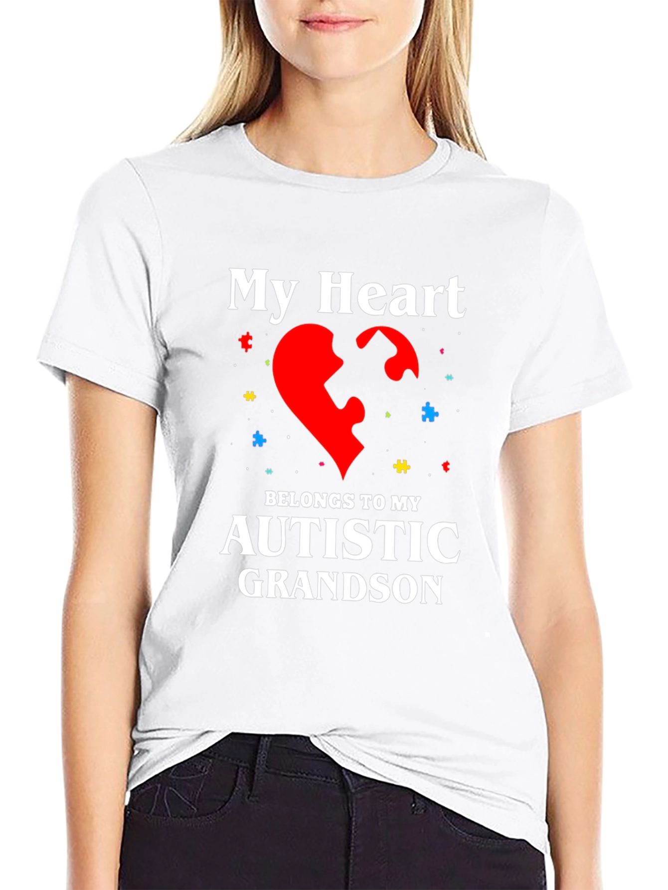 Autism Awareness Heart Grandson T-Shirt