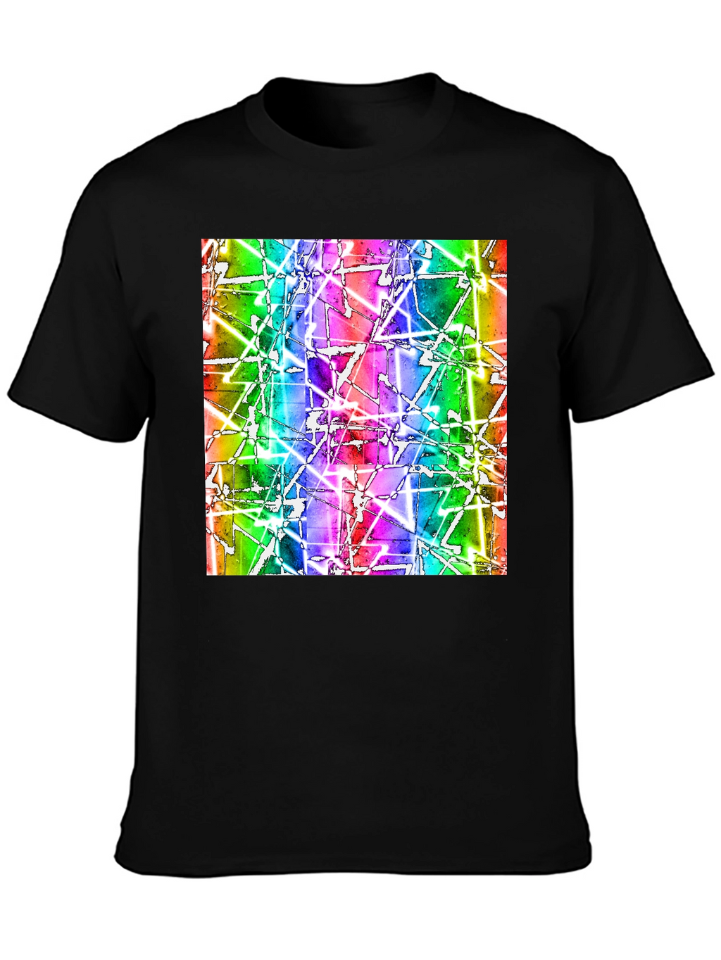 Abstract Geometric Rainbow Graphic Tee - Modern Art T-Shirt