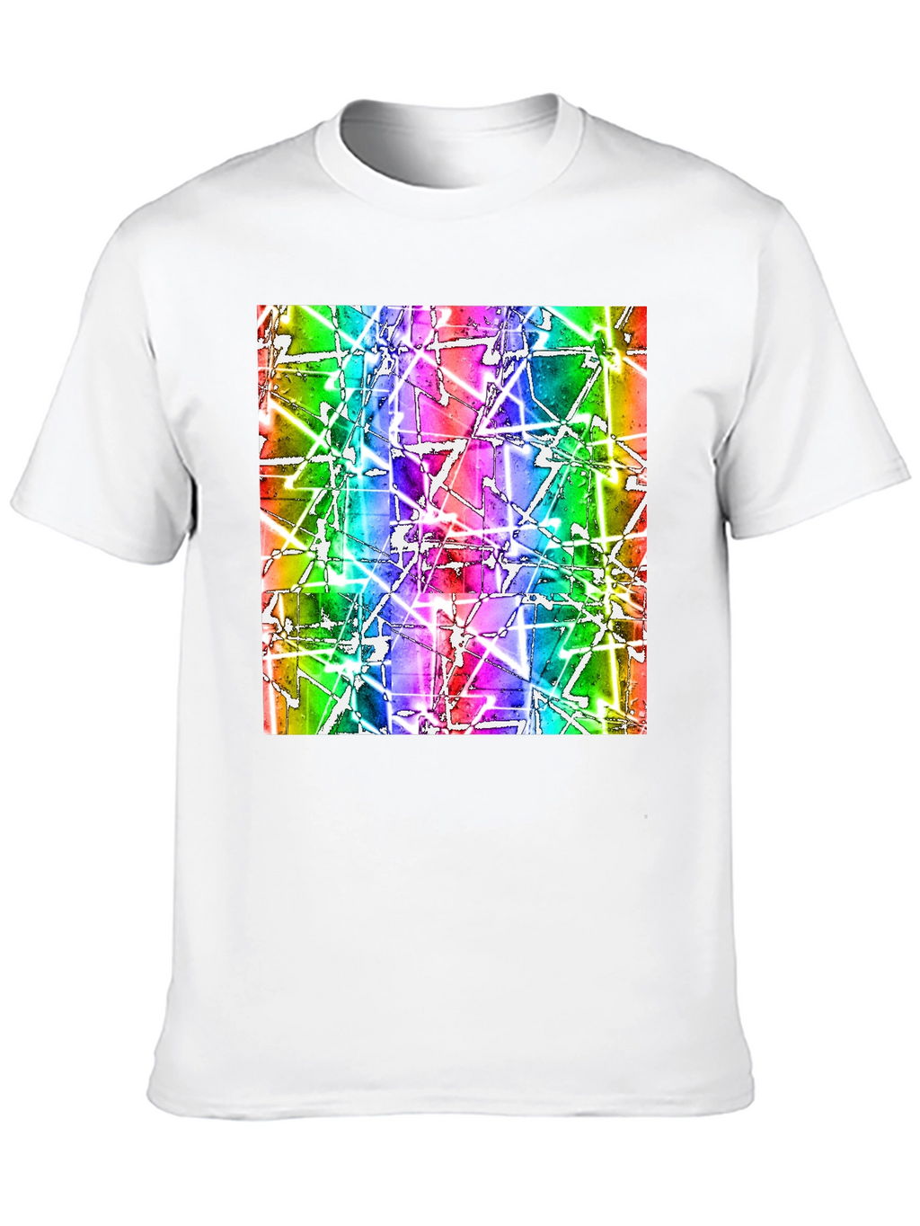 Abstract Geometric Rainbow Graphic Tee - Modern Art T-Shirt