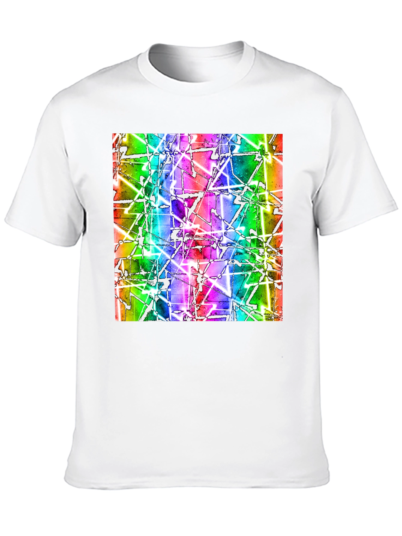 Abstract Geometric Rainbow Graphic Tee - Modern Art T-Shirt