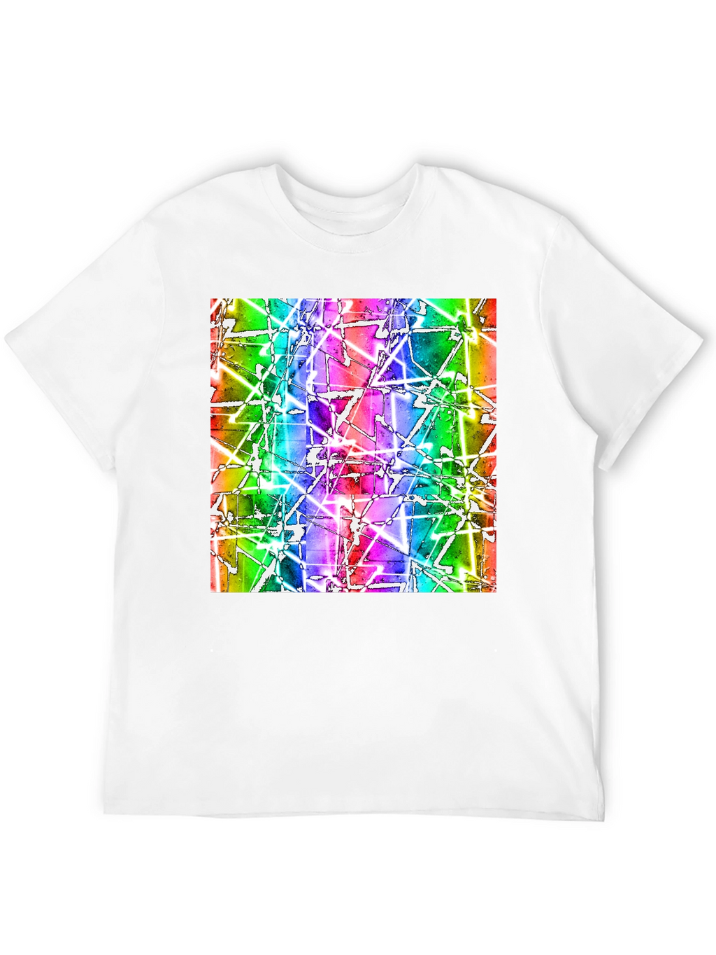 Abstract Geometric Rainbow Graphic Tee - Modern Art T-Shirt
