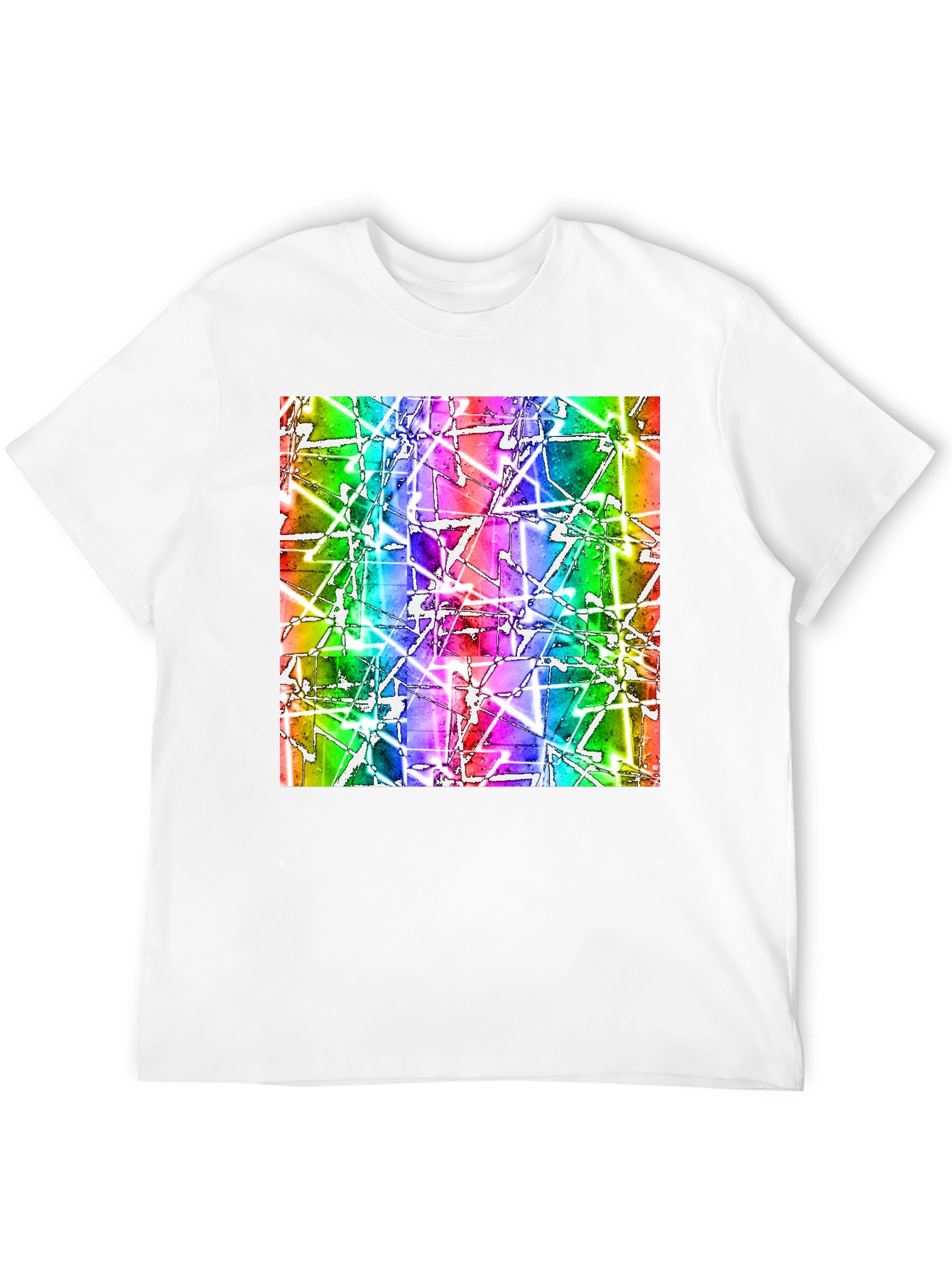 Abstract Geometric Rainbow Graphic Tee - Modern Art T-Shirt