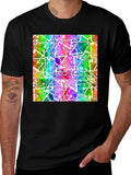 Abstract Geometric Rainbow Graphic Tee - Modern Art T-Shirt