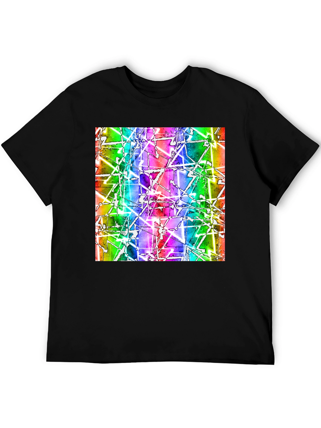 Abstract Geometric Rainbow Graphic Tee - Modern Art T-Shirt