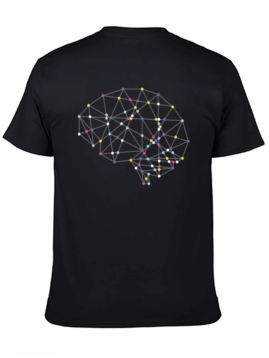 Abstract Brain Graphic T-Shirt - Black Modern Design