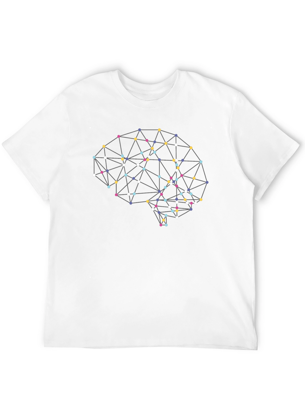 Abstract Brain Graphic T-Shirt - Black Modern Design