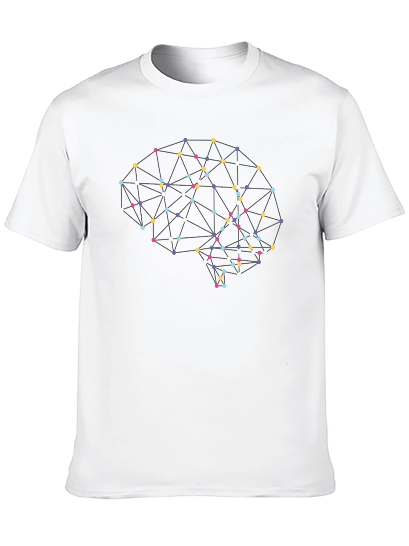 Abstract Brain Graphic T-Shirt - Black Modern Design