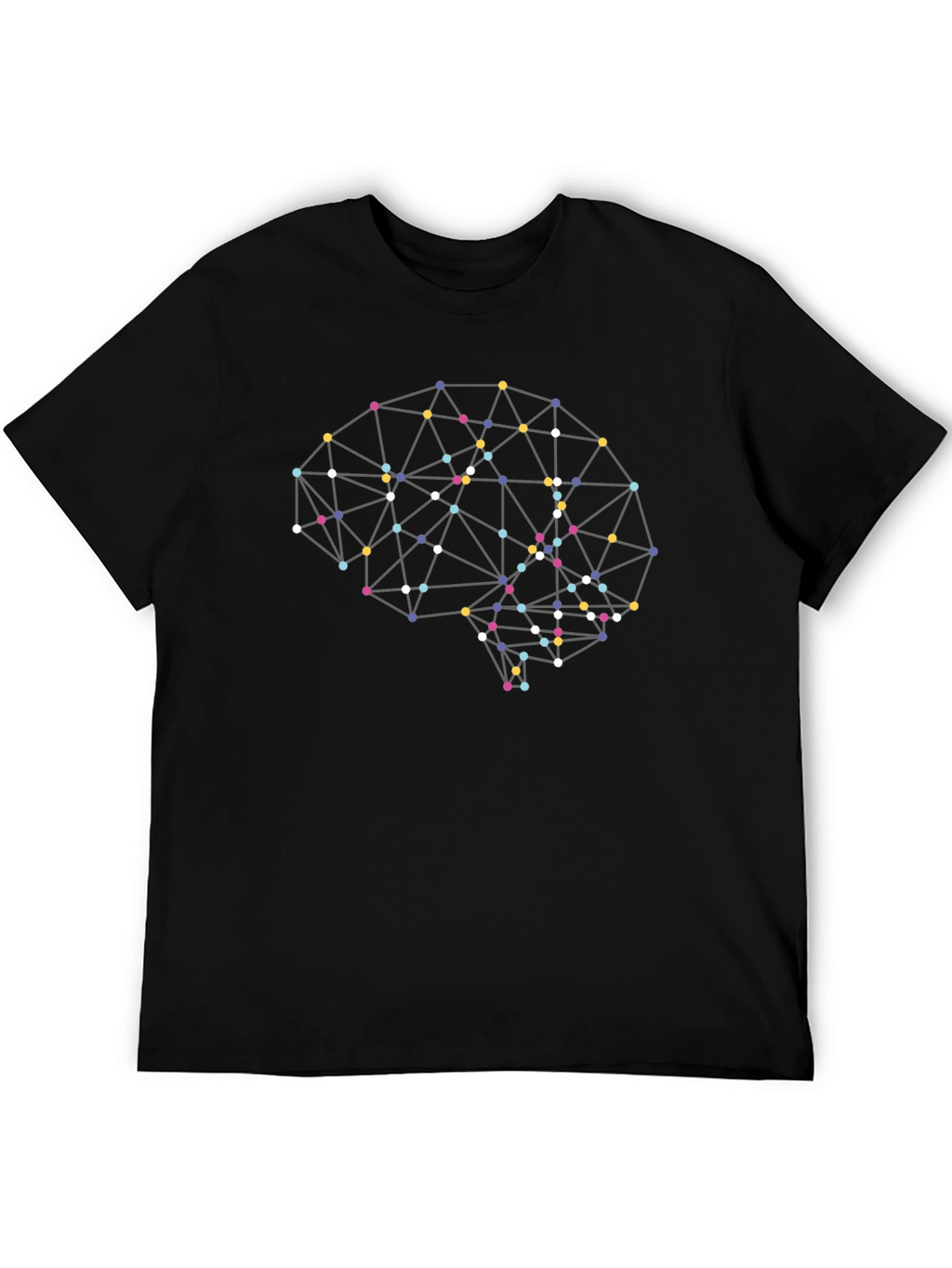 Abstract Brain Graphic T-Shirt - Black Modern Design