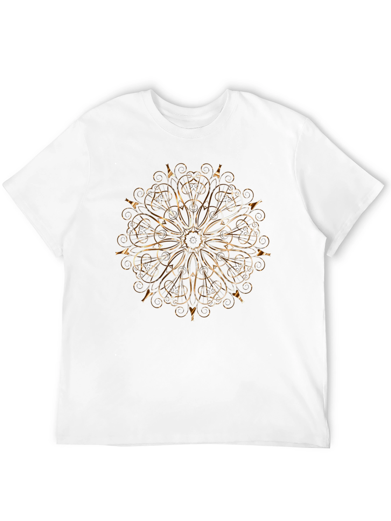 Golden Mandala Graphic Black T-Shirt