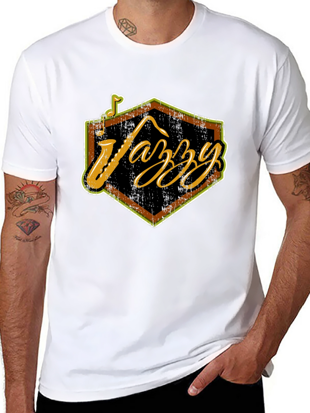 Jazzy Black T-Shirt - Cool Music Lover Tee