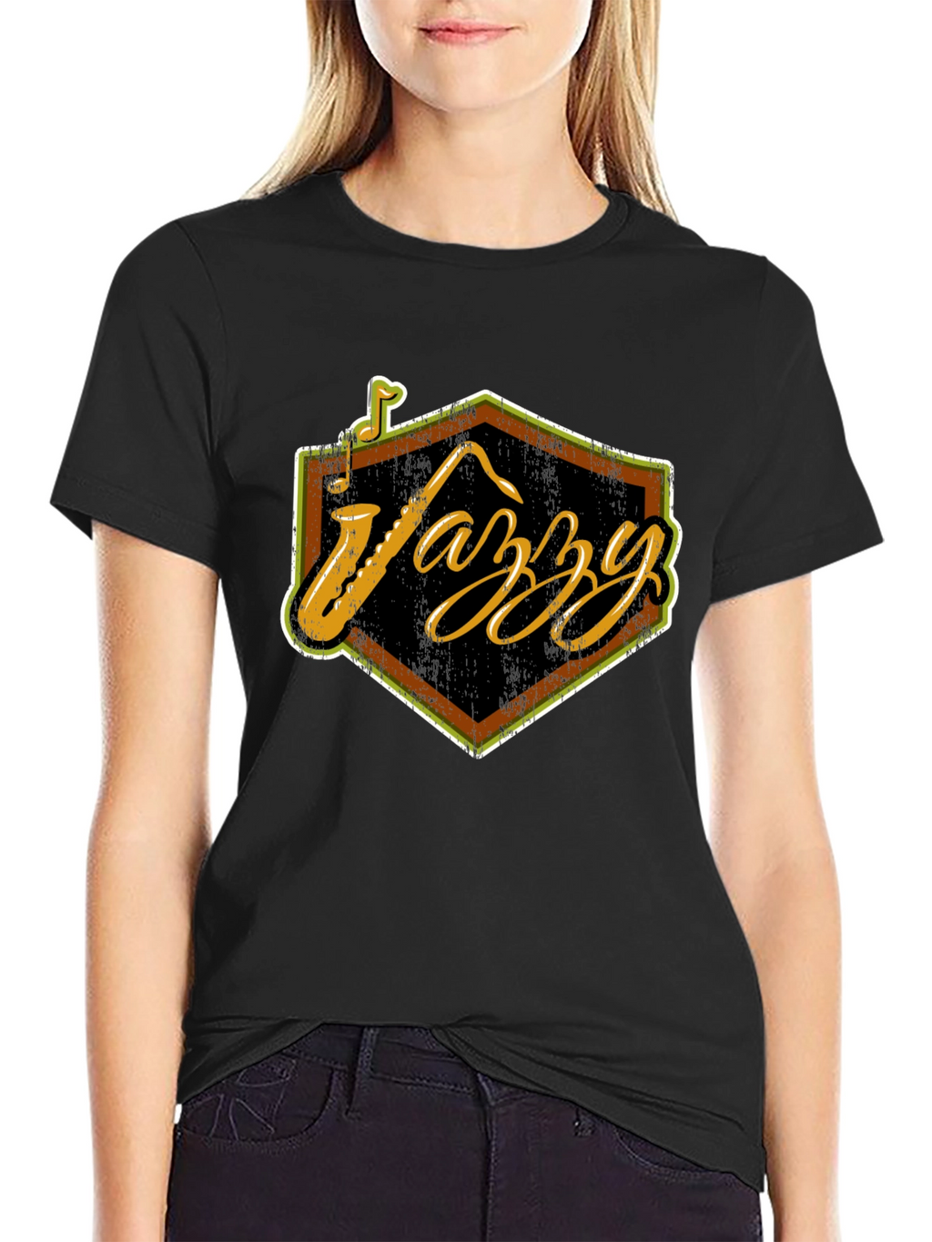 Jazzy Black T-Shirt - Cool Music Lover Tee