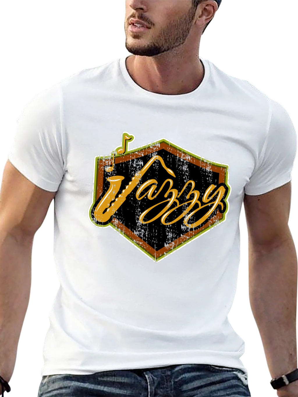 Jazzy Black T-Shirt - Cool Music Lover Tee