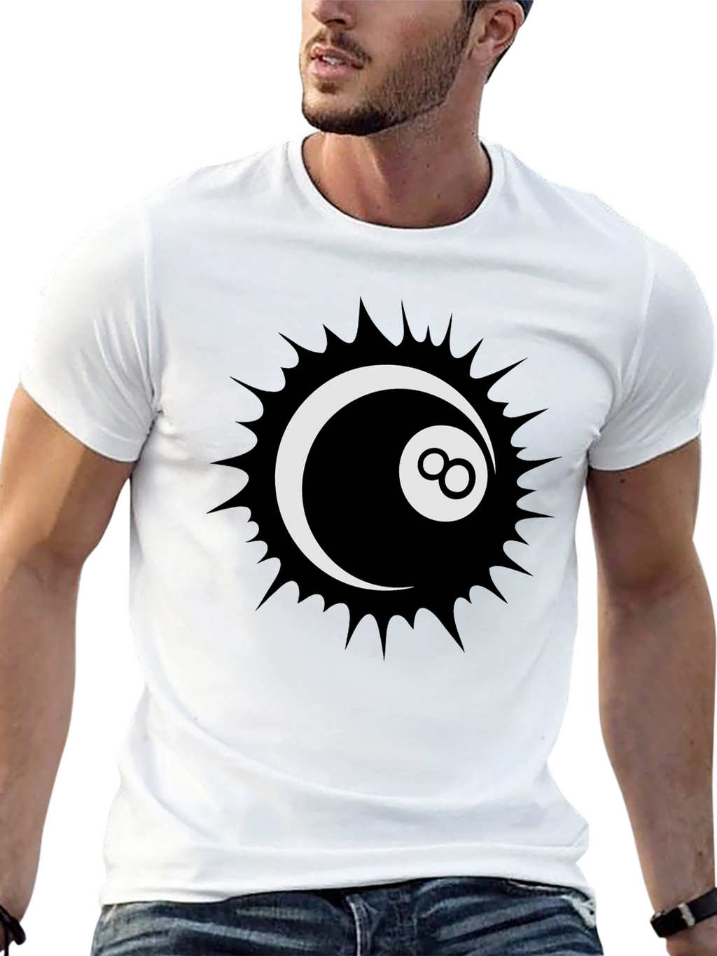 Cool 8-Ball Graphic Tee - Stylish Black T-Shirt