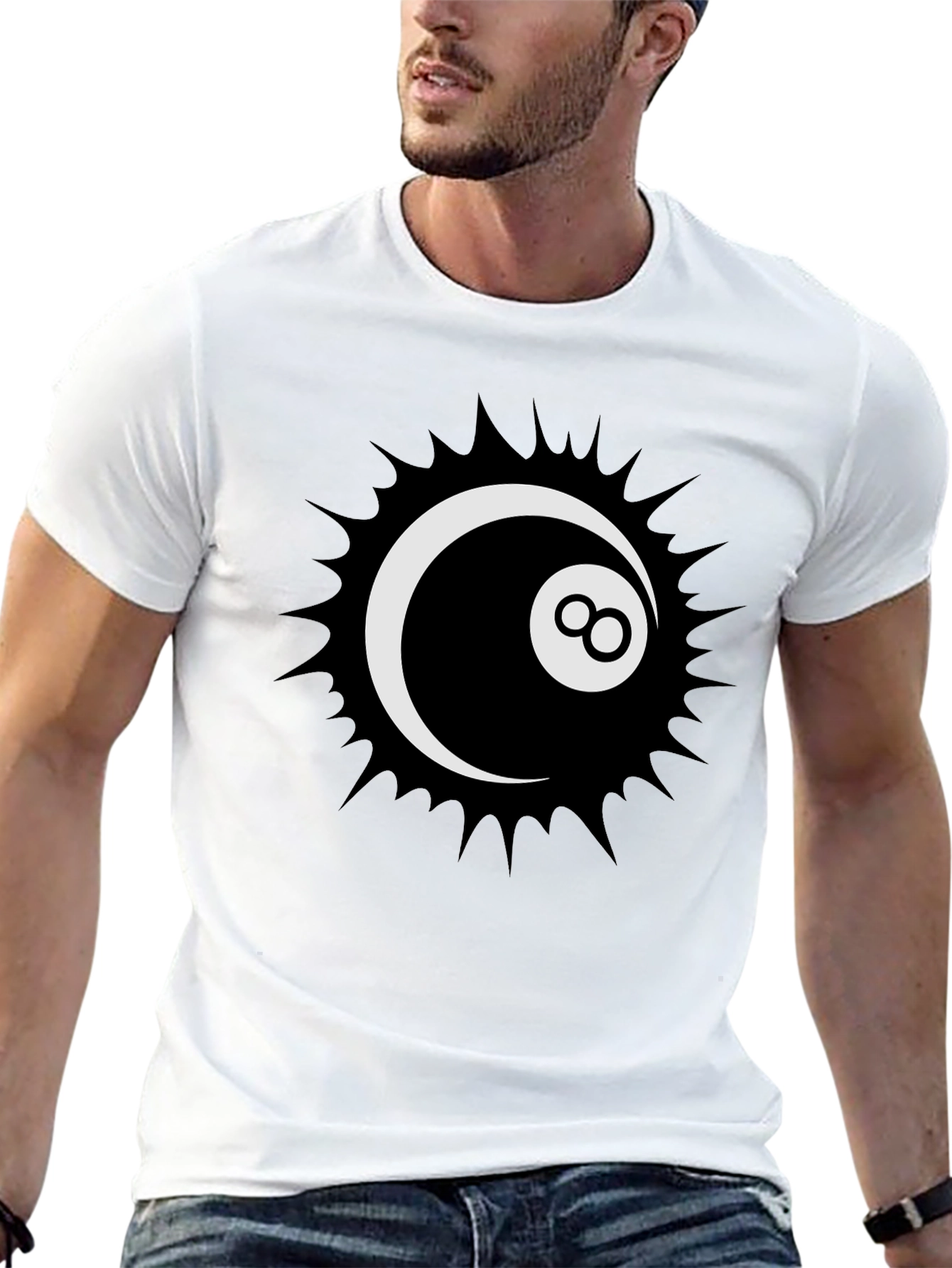 Cool 8-Ball Graphic Tee - Stylish Black T-Shirt