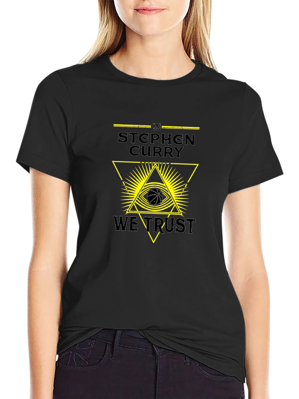 In Stephen Curry We Trust Black Graphic Tee