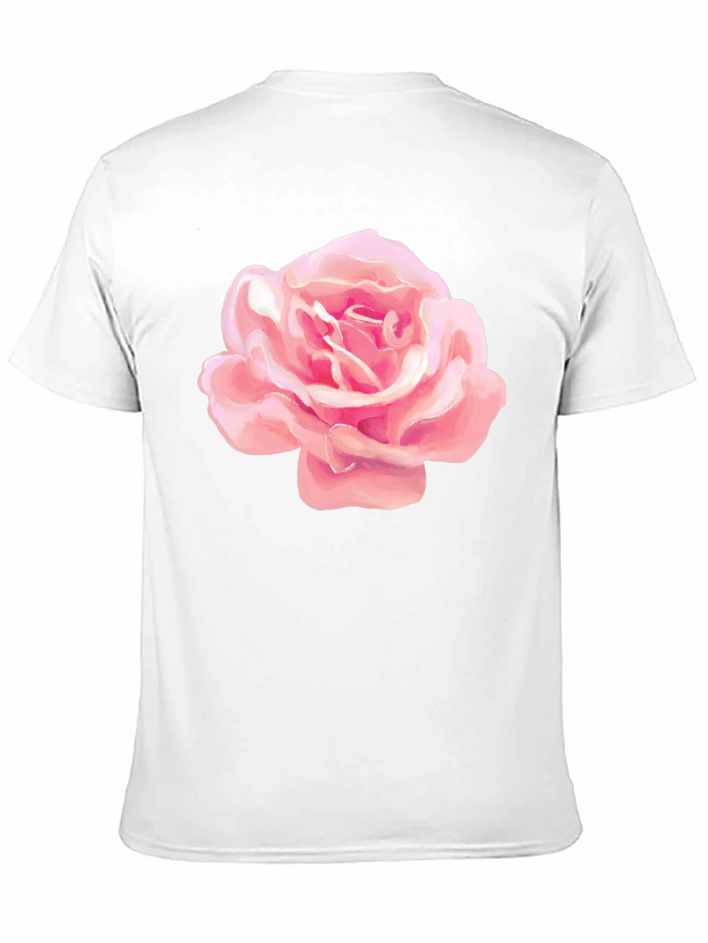 Pink Rose Graphic Black T-Shirt