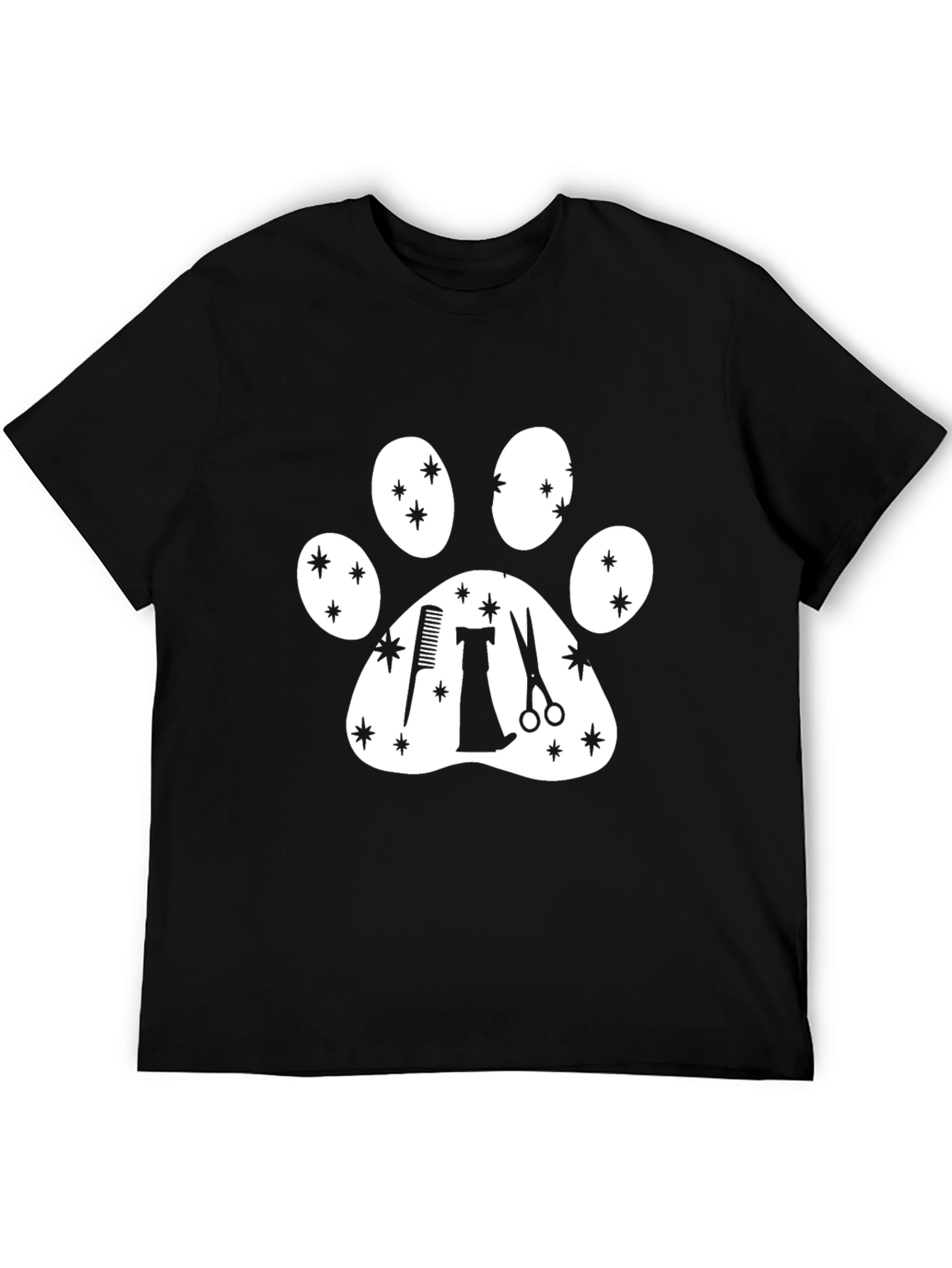 Dog Groomer Paw Print T-Shirt - Pet Stylist Tee
