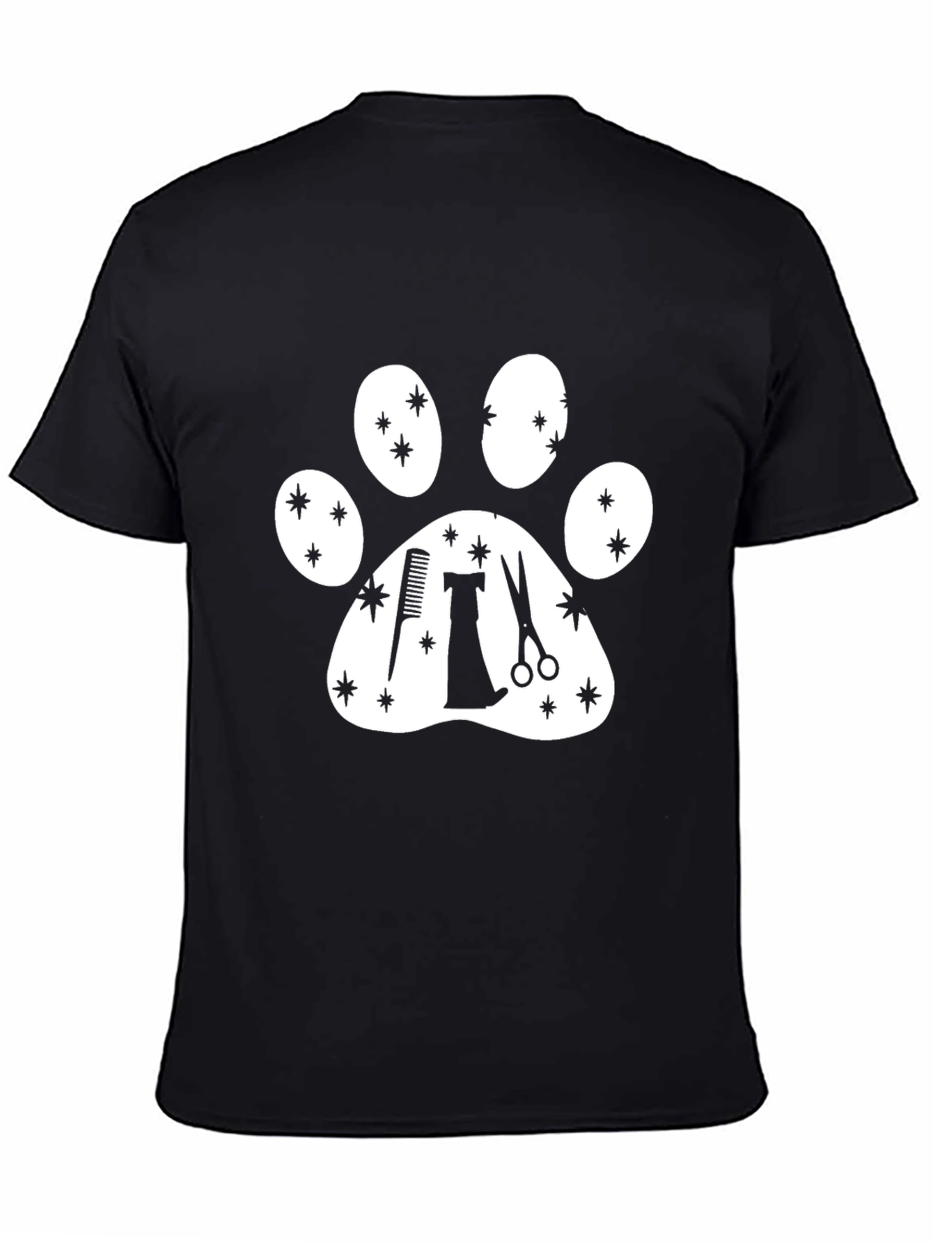 Dog Groomer Paw Print T-Shirt - Pet Stylist Tee