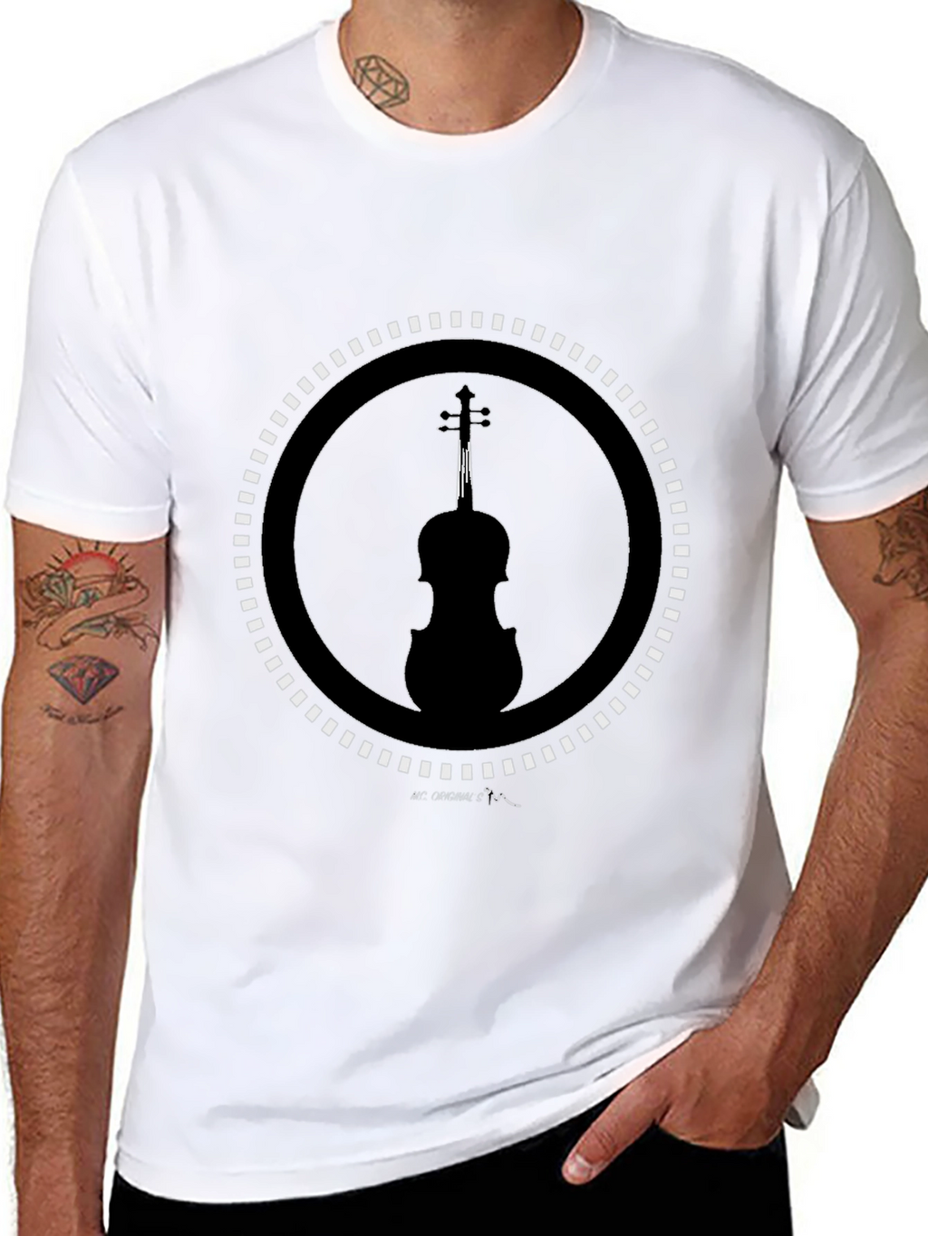Violin Silhouette Graphic Tee - Stylish Music Lover Shirt