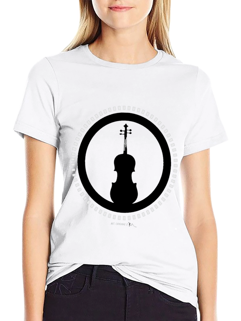 Violin Silhouette Graphic Tee - Stylish Music Lover Shirt