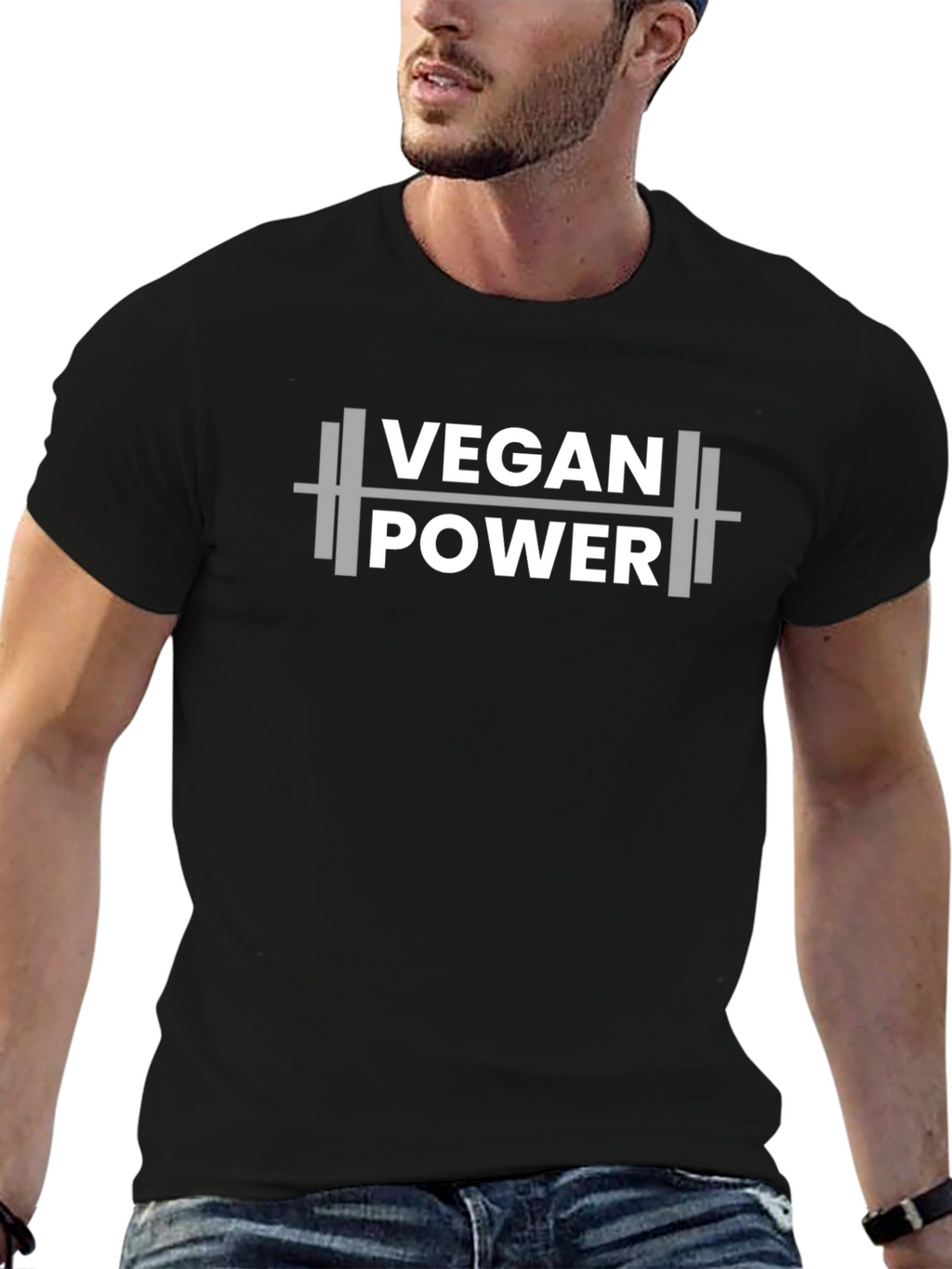 Vegan Power T-Shirt - Weightlifting Design