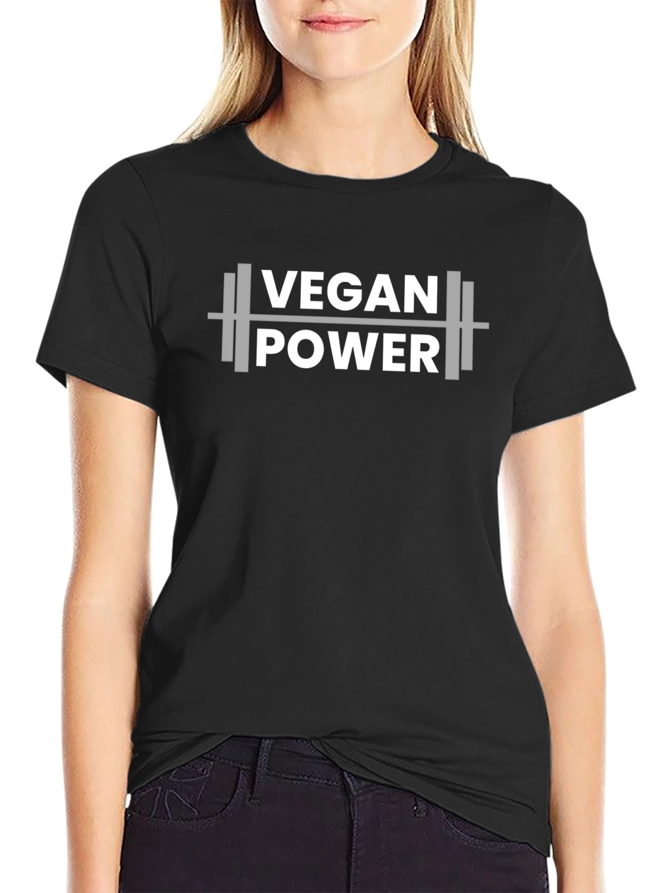 Vegan Power T-Shirt - Weightlifting Design